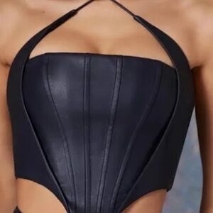 Black Halter Corset Top